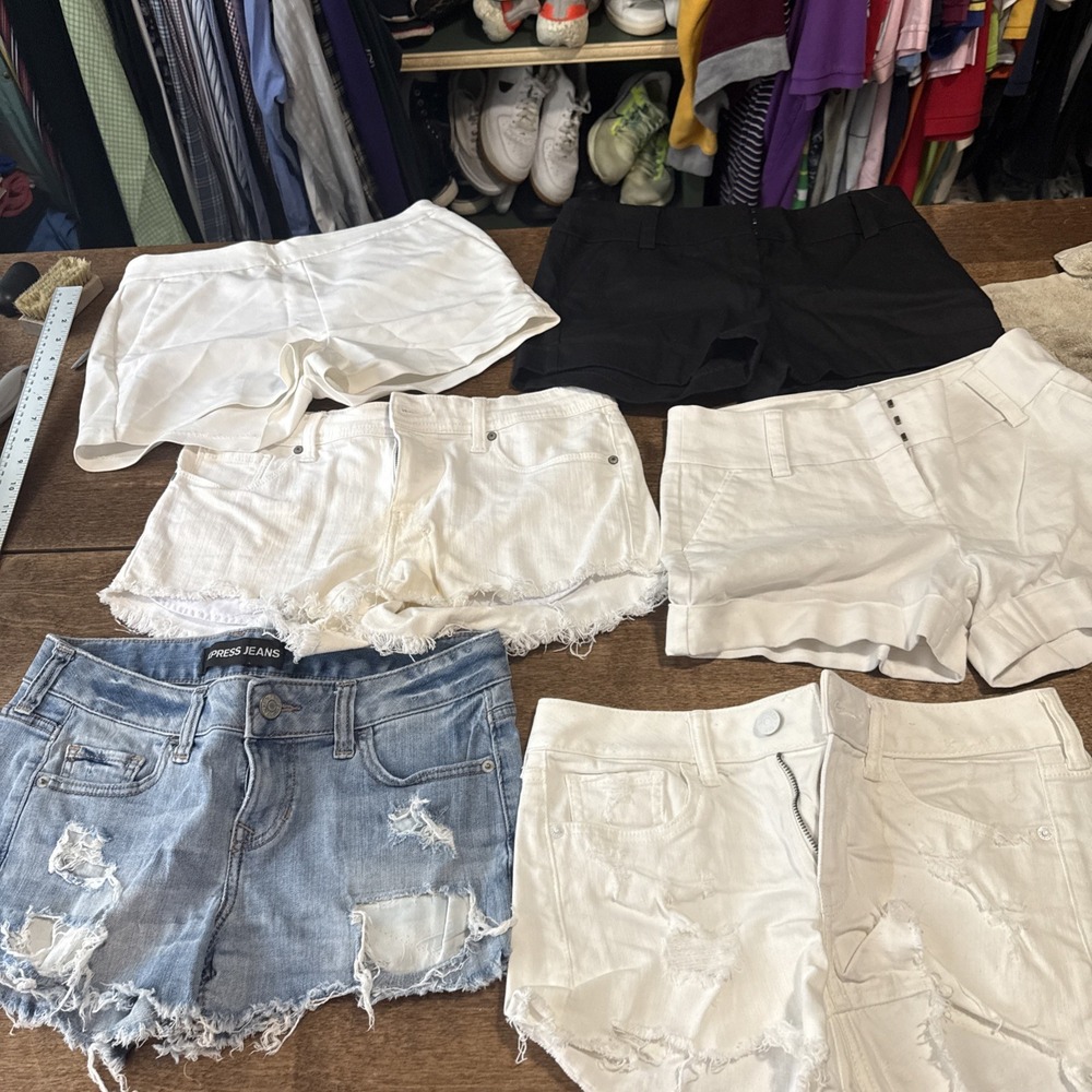 Womens Juniors Shorts Lot Of 6 Pairs‎ Size Small 2 Mini Denim Cotton